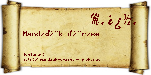 Mandzák Örzse névjegykártya